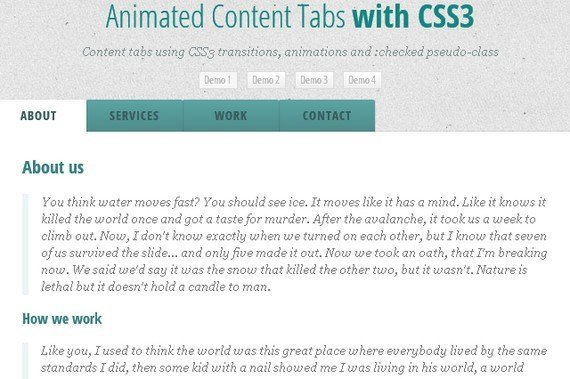 Animated Content Tabs with CSS3