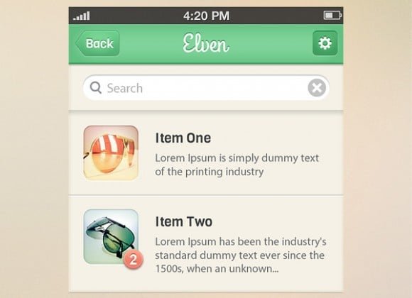 Elven iPhone App UI Kit