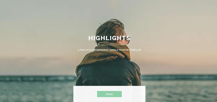 Highlights one-page website template
