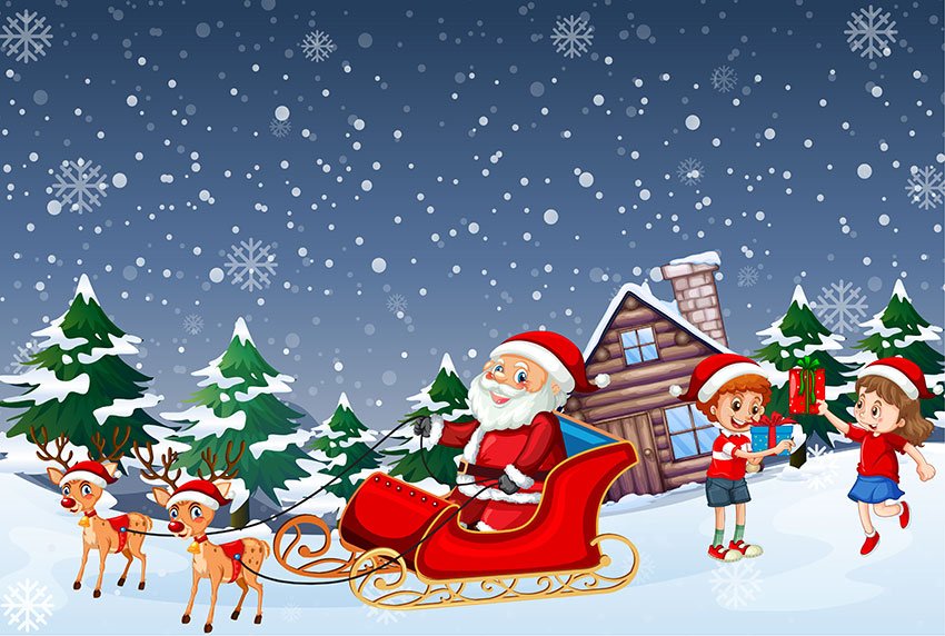 Santa claus on sleigh