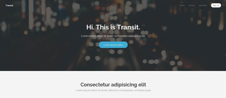 Transit website template