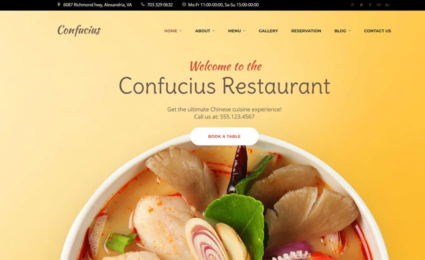 Confucius Chinese Restaurant WordPress Theme