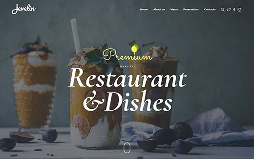 Jevelin Restaurant Website Templates