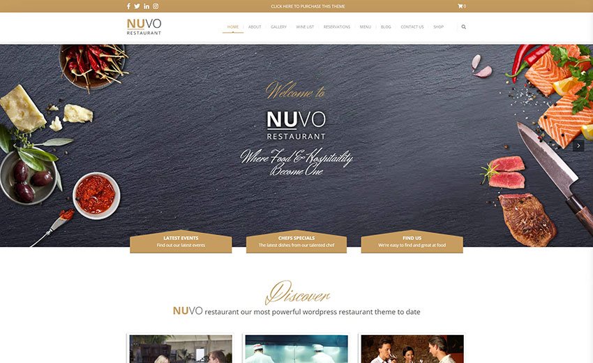 NUVO Cafe Restaurant WordPress Theme