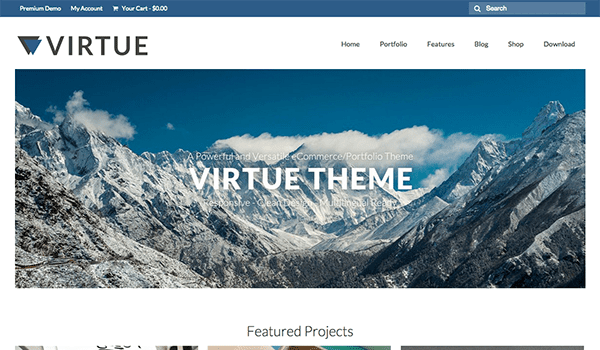 Virtue wordpress free theme