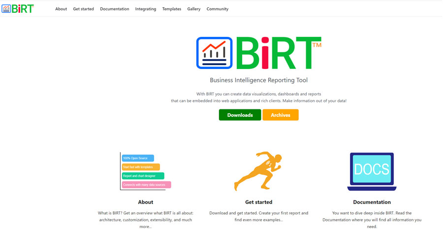 BIRT is an open source BI program