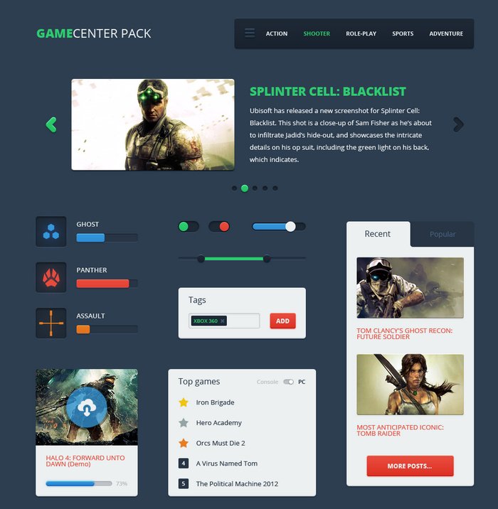 game ui psd template