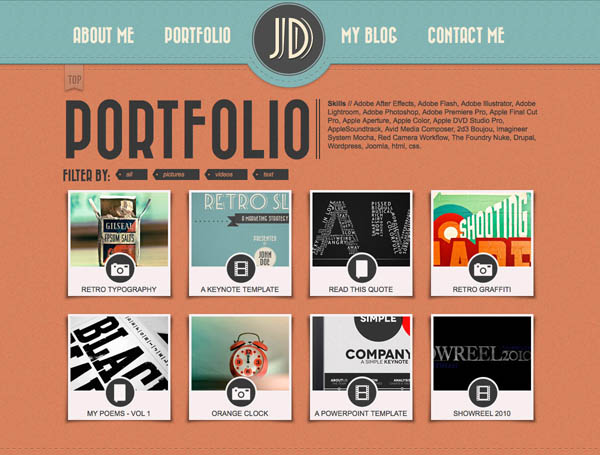 Retro Portfolio – One Page Vintage Template