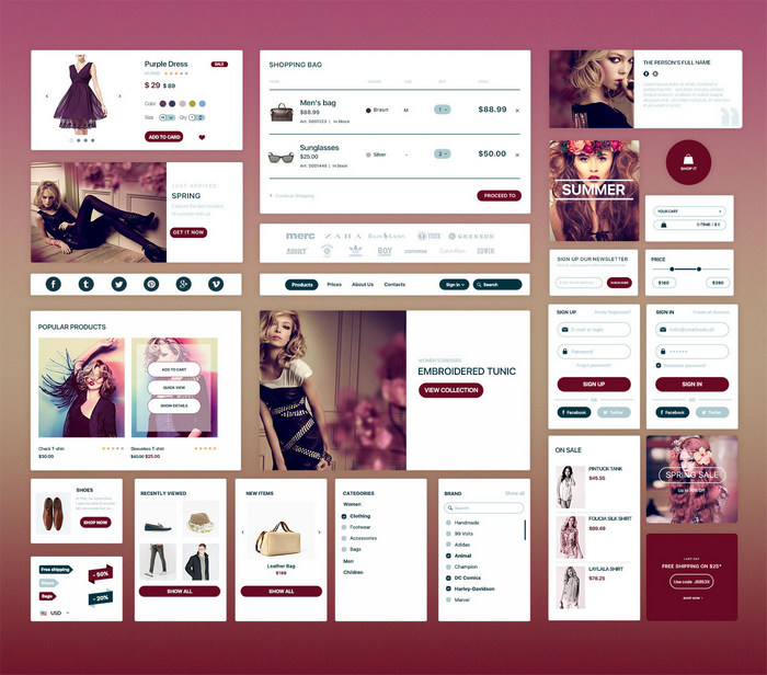 free web ui kit for ecommerce