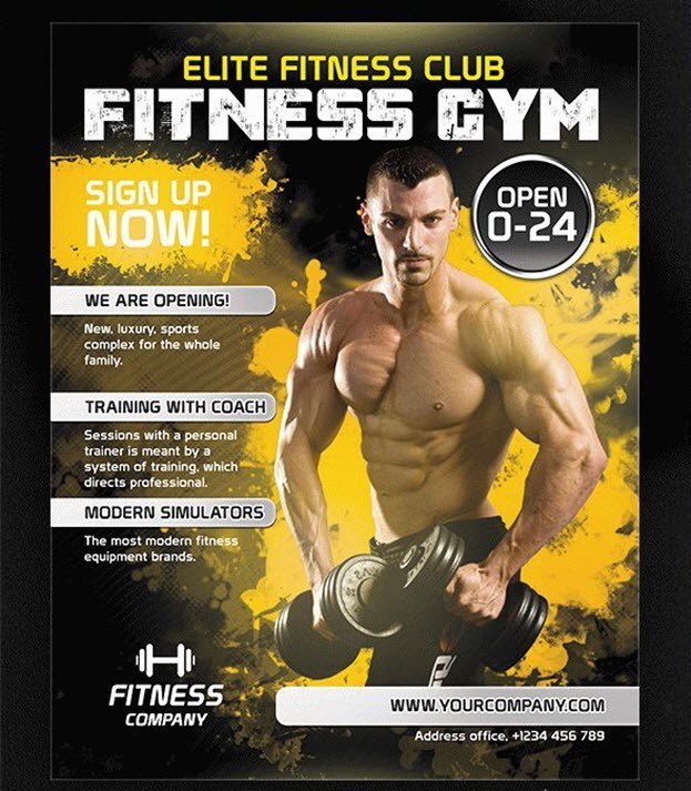 Fitness Gym – Free Flyer PSD Template