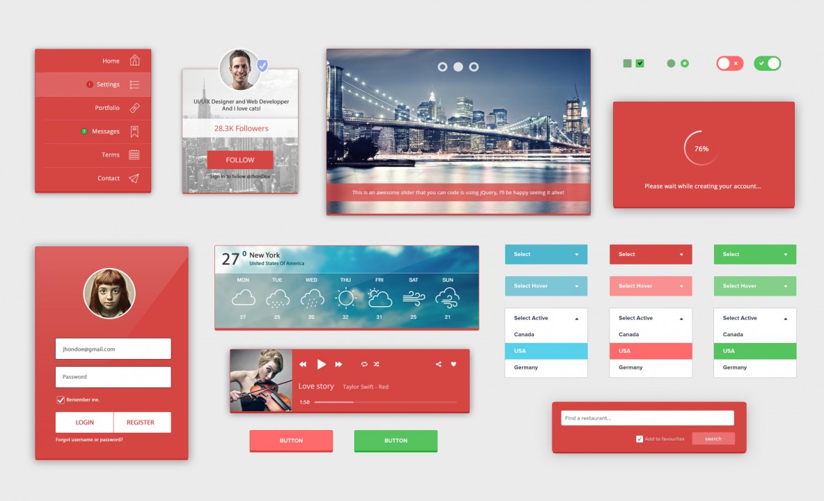 20 Free and New PSD UI Kits - Best Open Source Resources for Web ...