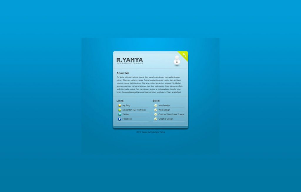 Stylish Blue VCard Layout