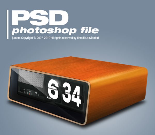 retro clock PSD